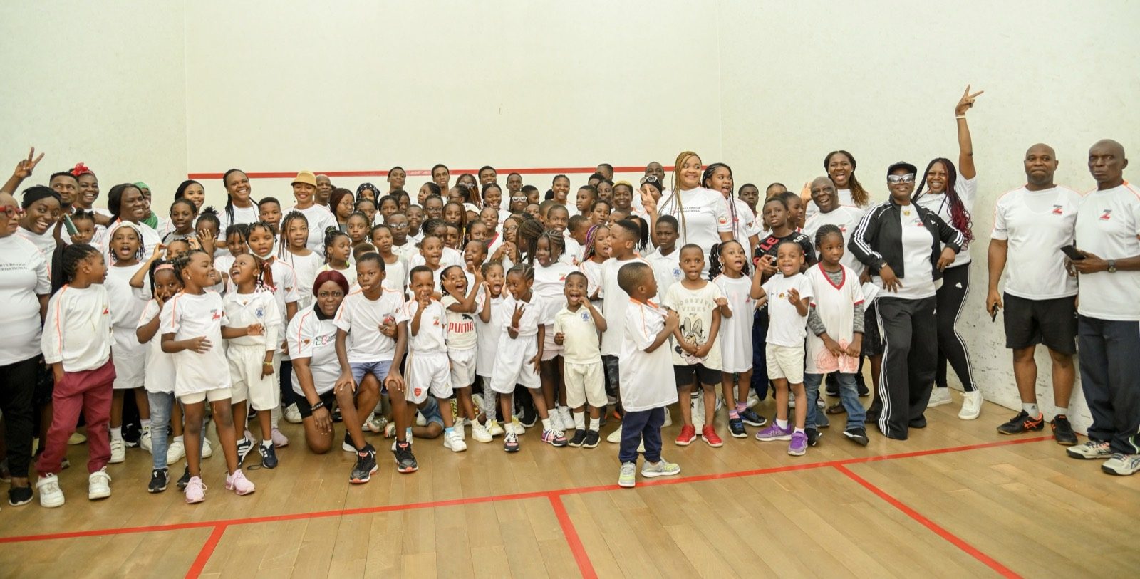 The Sports Bridge International Foundation team working with young people in Lagos